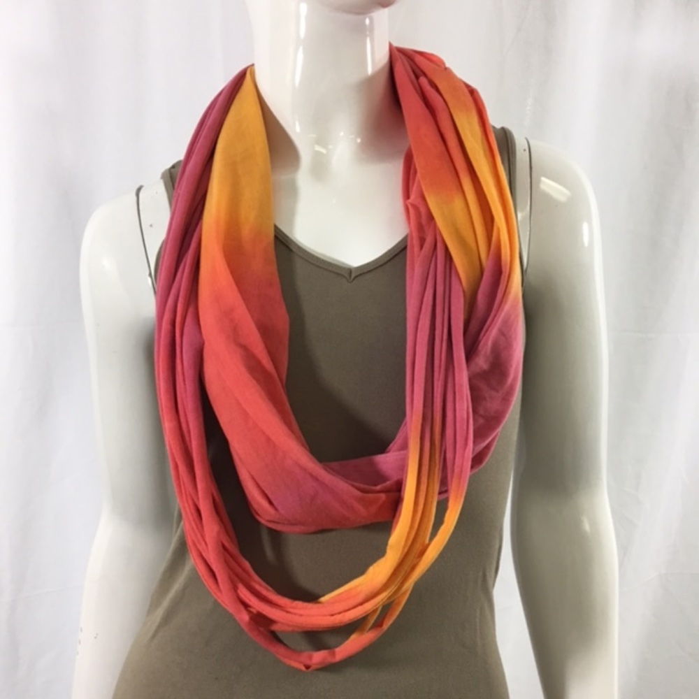 Orange and Pink Infinity Scarf (1096)
